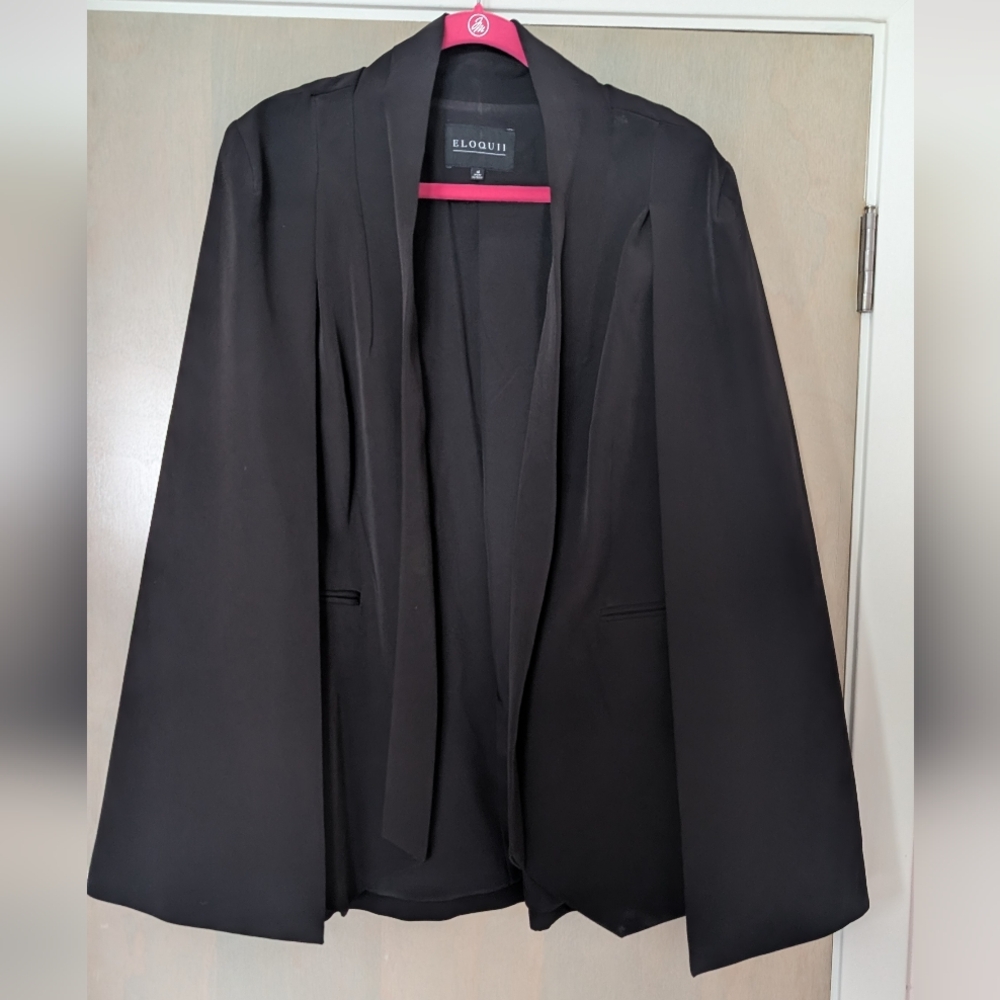 Eloquii Women's Black Cape Blazer 18